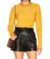 Frame Crew Neck Solid Wool Blend Pullover Sweater In Yellow In Yellow