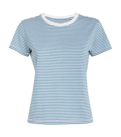 Frame Crew-neck Striped T-shirt In Blue