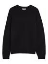 Frame Suede Patch Wool-blend Jumper In Black