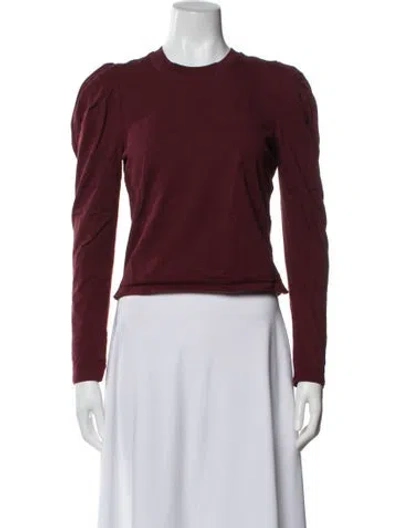 Pre-owned Frame Crew Neck Sweater In Burgundy