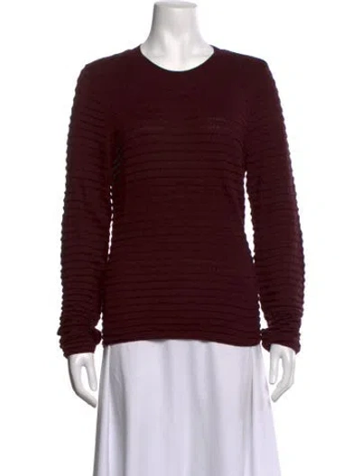 Pre-owned Frame Crew Neck Sweater In Burgundy