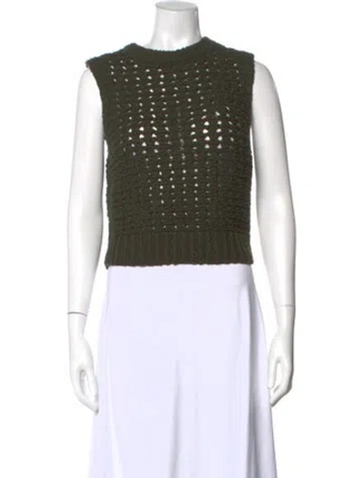 Pre-owned Frame Crew Neck Sweater In Green