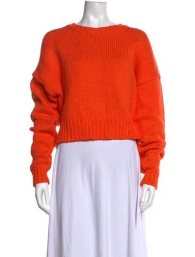 Pre-owned Frame Crew Neck Sweater In Orange