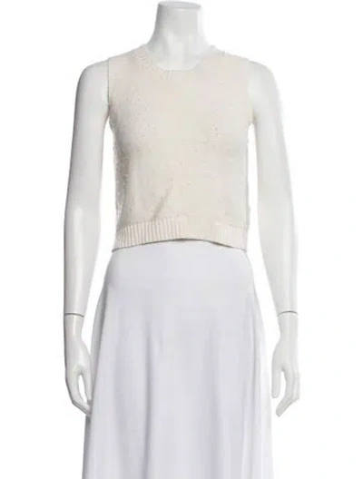 Pre-owned Frame Crew Neck Sweater In White