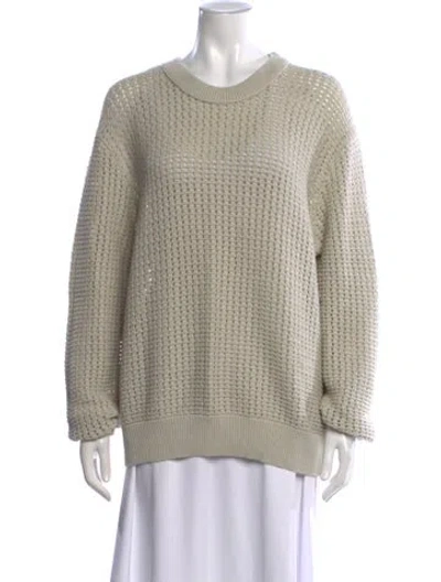 Pre-owned Frame Crew Neck Sweater In White