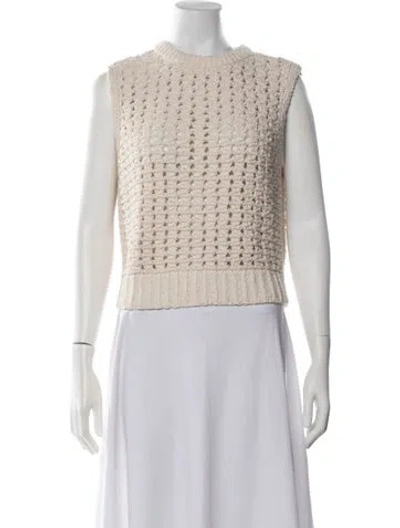Pre-owned Frame Crew Neck Sweater In White