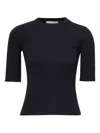 Frame Rib Round-neck T-shirt In Black
