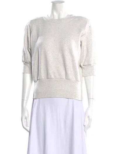 Pre-owned Frame Crew Neck Three-quarter Sleeve Sweatshirt In Gray