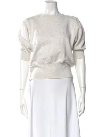 Pre-owned Frame Crew Neck Three-quarter Sleeve Sweatshirt In Gray