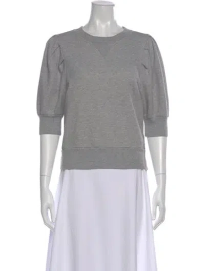 Pre-owned Frame Crew Neck Three-quarter Sleeve Sweatshirt In Gray