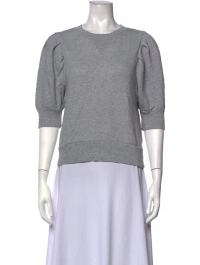 Pre-owned Frame Crew Neck Three-quarter Sleeve Sweatshirt In Grey