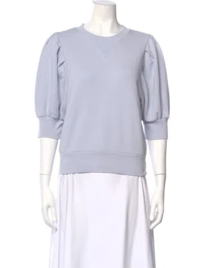 Pre-owned Frame Crew Neck Three-quarter Sleeve Sweatshirt In Purple