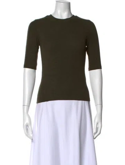 Pre-owned Frame Crew Neck Three-quarter Sleeve Top In Blue