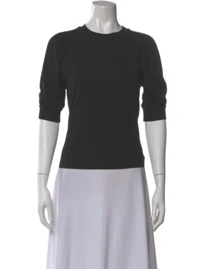 Pre-owned Frame Crew Neck Three-quarter Sleeve Top In Gray