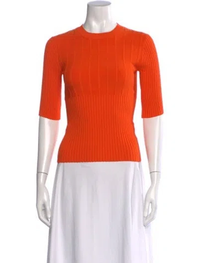 Pre-owned Frame Crew Neck Three-quarter Sleeve Top In Orange