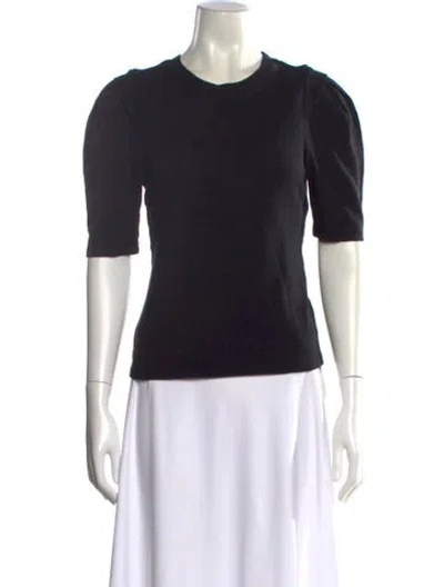 Pre-owned Frame Crew Neck Three-quarter Sleeve T-shirt In Black