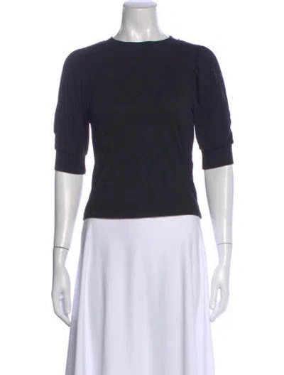 Pre-owned Frame Crew Neck Three-quarter Sleeve T-shirt In Black