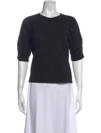 Pre-owned Frame Crew Neck Three-quarter Sleeve T-shirt In Black