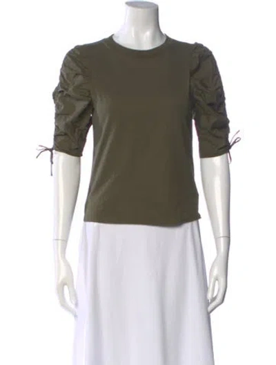Pre-owned Frame Crew Neck Three-quarter Sleeve T-shirt In Green
