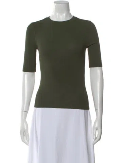 Pre-owned Frame Crew Neck Three-quarter Sleeve T-shirt In Green