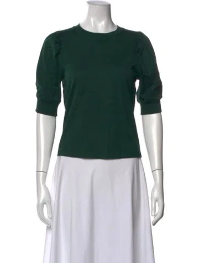 Pre-owned Frame Crew Neck Three-quarter Sleeve T-shirt In Green