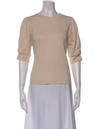 Pre-owned Frame Crew Neck Three-quarter Sleeve T-shirt In Neutral
