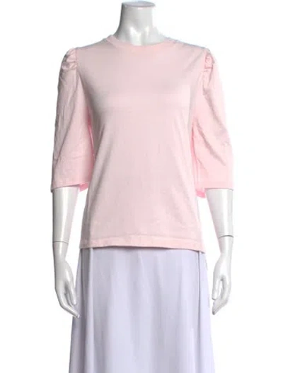 Pre-owned Frame Crew Neck Three-quarter Sleeve T-shirt In Pink