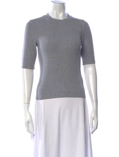 Pre-owned Frame Crew Neck Three-quarter Sleeve T-shirt W/ Tags In Grey