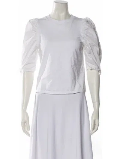 Pre-owned Frame Crew Neck Three-quarter Sleeve T-shirt In White