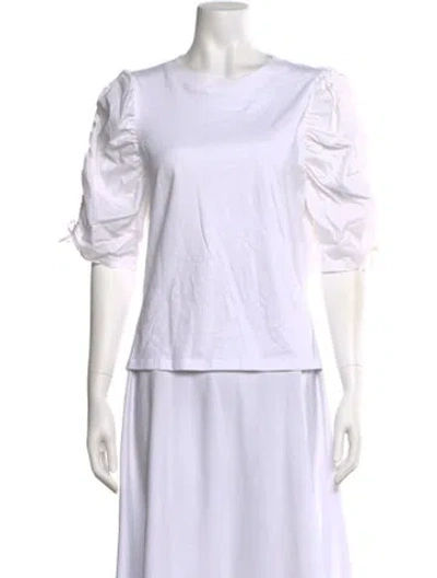 Pre-owned Frame Crew Neck Three-quarter Sleeve T-shirt In White