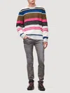 Frame Crewneck Alpaca Blend Sweater In Multicolor In Multi