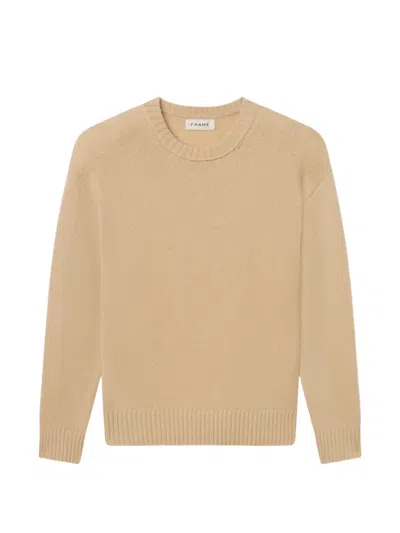 Frame Crew-neck Dropped-shoulder Sweater In Nude