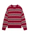 Frame The Oversized Alpaca Sweater Currant Fairisle In Red