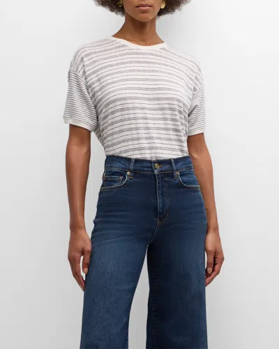 Frame Crewneck Linen Tee In White