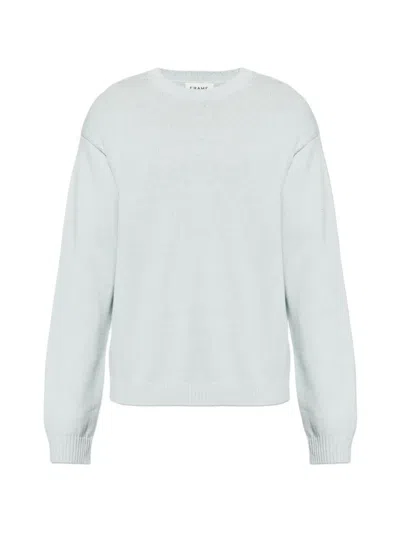 Frame Crew-neck Ribbed-trim Sweater In White