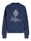 Frame Ritz Crew Neck Sweatshirt In Blue