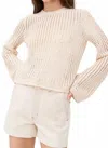 Frame Crochet Bell Sweater In Alabaster In White
