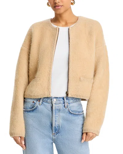 Frame Crochet Cardigan In Wheat