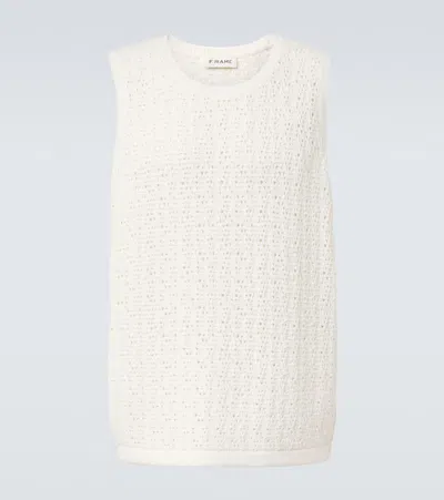 Frame Crochet Cotton-blend Tank Top In White
