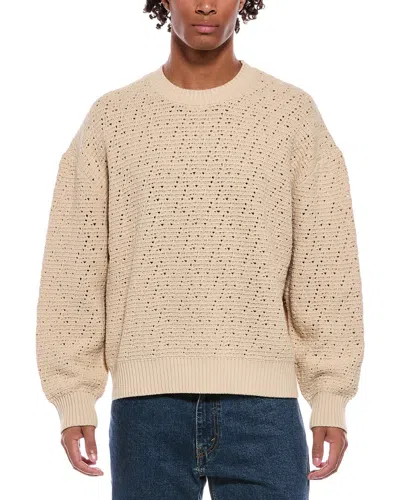 Frame Crochet Crewneck Sweater In Neutral