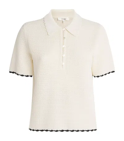 Frame Crochet Daybreak Polo Shirt In Ivory