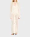 Frame Open Knit Long Sleeve Maxi Sweater Dress In Cream