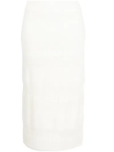 FRAME CROCHET-KNIT PENCIL SKIRT