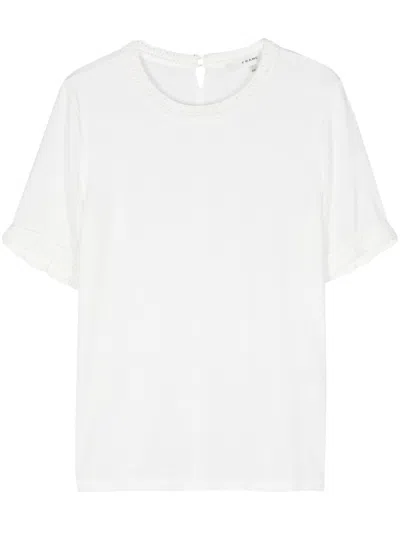 Frame Crochet-trim T-shirt In White