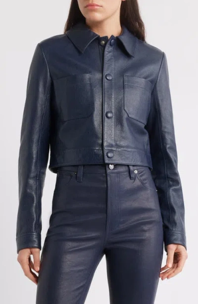 FRAME FRAME CROP LEATHER JACKET