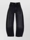 Frame Crop Wide-leg Denim Trousers In Black