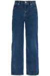 Frame Le Low Baggy Distressed High-rise Wide-leg Organic Jeans In Blue