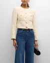 Frame Cropped Button-front Jacket In Ecru