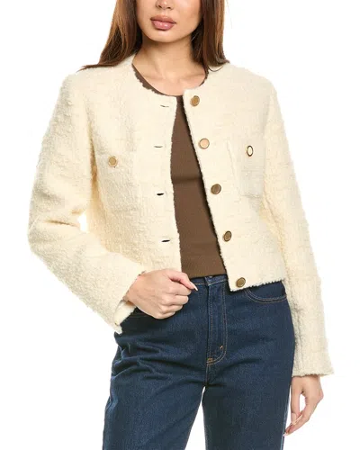 FRAME CROPPED BUTTON FRONT WOOL-BLEND JACKET