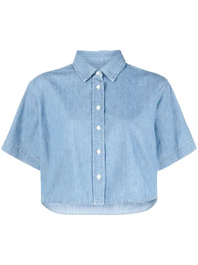 Frame Faded-wash Boxy-fit Cotton And Linen-blend Shirt In Encore